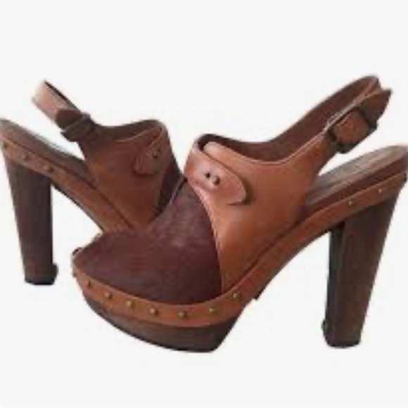 UGG NICCO studded platform leather & cowhide heels - Picture 3 of 9